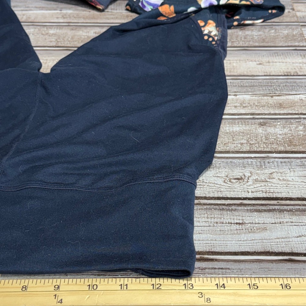 Athleta Floral Mesh Panel High Rise Leggings Navy Blue Womens Size Medium - Picture 5 of 8
